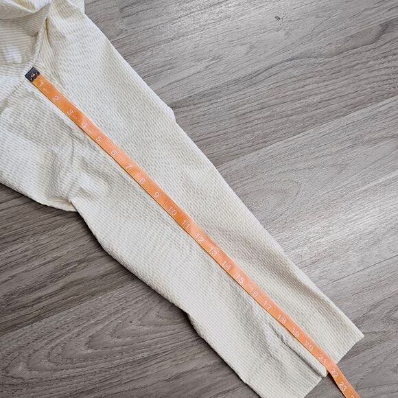 DALIA Yellow White Seersucker Capri Retro Pinup Sunny Fun Happy Bright Size 8 - Picture 7 of 12